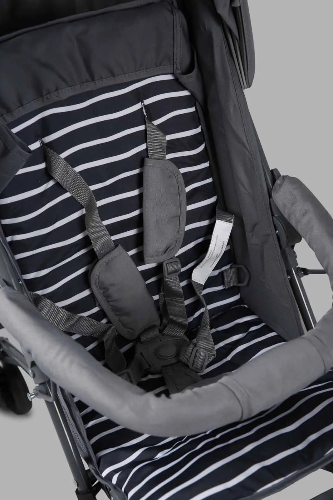 Babies Grey Striped Stroller