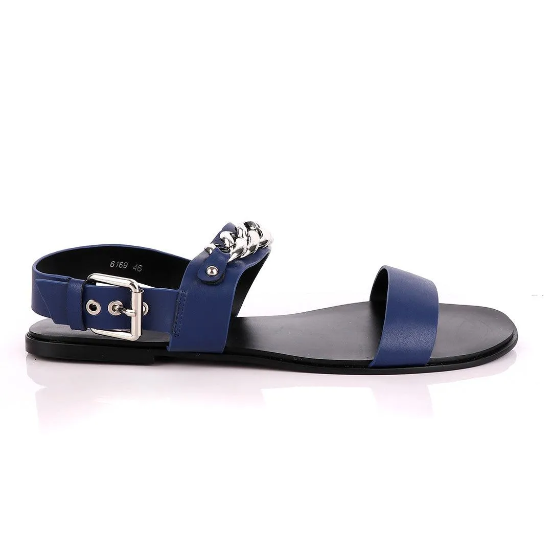 Giuseppe Zanotti Zak Chain Leather Sandals - Blue