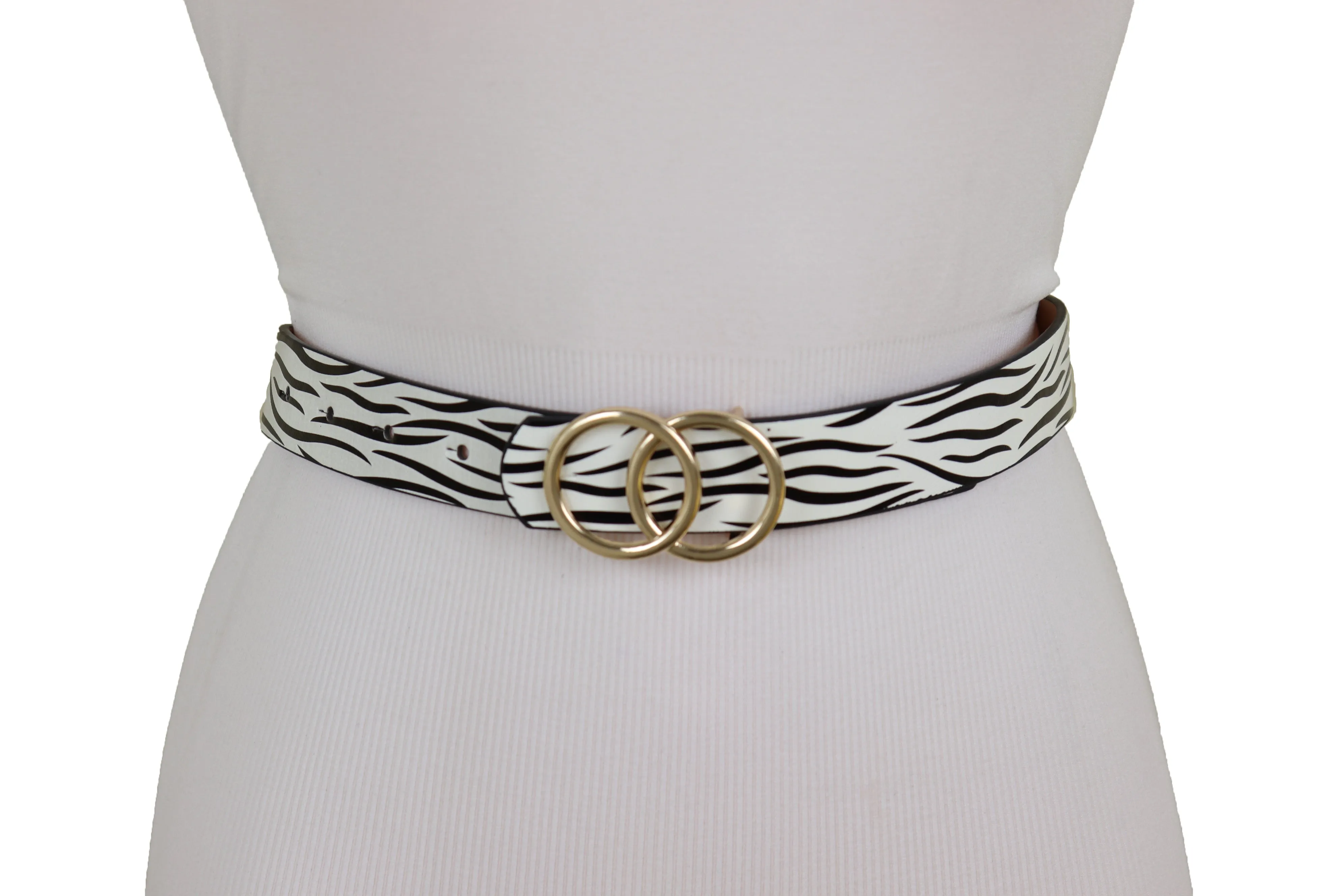 Gold Metal Chain Fashion Belt Flower Charms Adjustable Size S M L