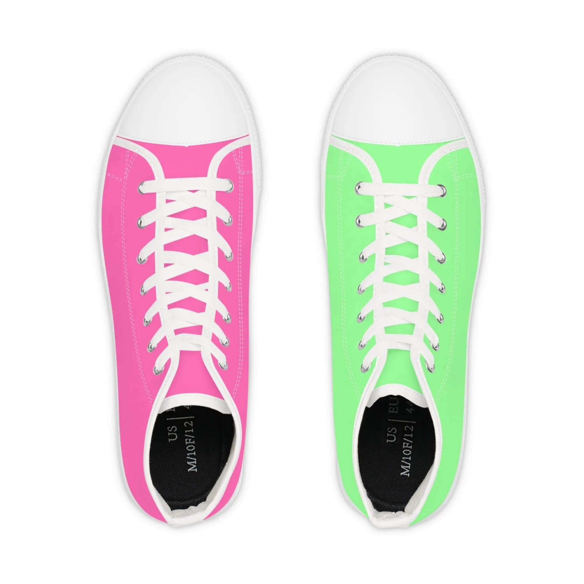 Men's Pink & Green Mismatched High Top Sneakers