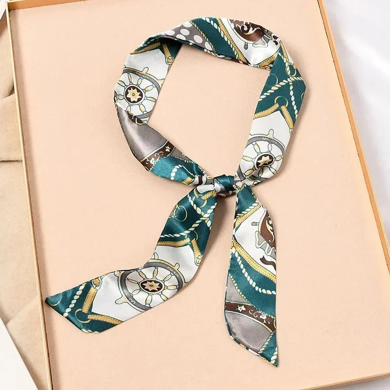 Skinny Silk Scarf Hair Strip Ribbon for Chic Neck and Hair Styles